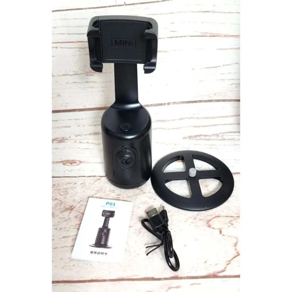 Universal Magic Snapshot: 360° Auto Face Tracking Selfie Tripod - ABS Black, No